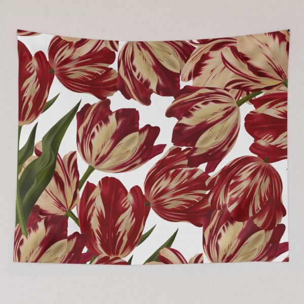 Item preview, flower bouquet, canva, flowers, tails, pattern, green, red designed and sold by Cristinavallejo.