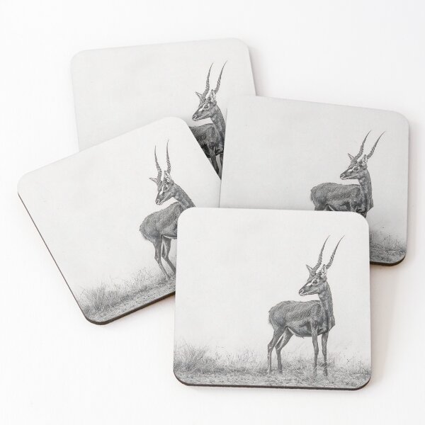 Item preview, Black and white antelope pencil drawing designed and sold by Pencil-Art.