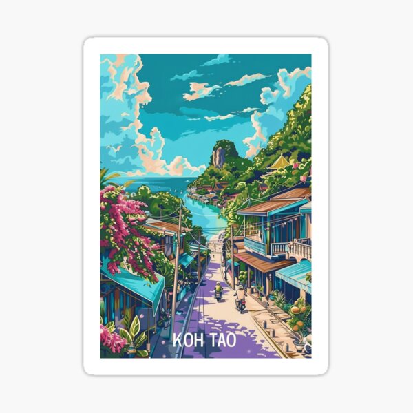 Artikel-Vorschau von Koh Tao Reiseposter, Perfektes Geschenk für Reiseliebhaber, Wandkunst im Vintage-Stil, Thailand Wandkunst für Wohndekoration, Koh Tao Druck Poster, designt und verkauft von Thegalleryshop1.