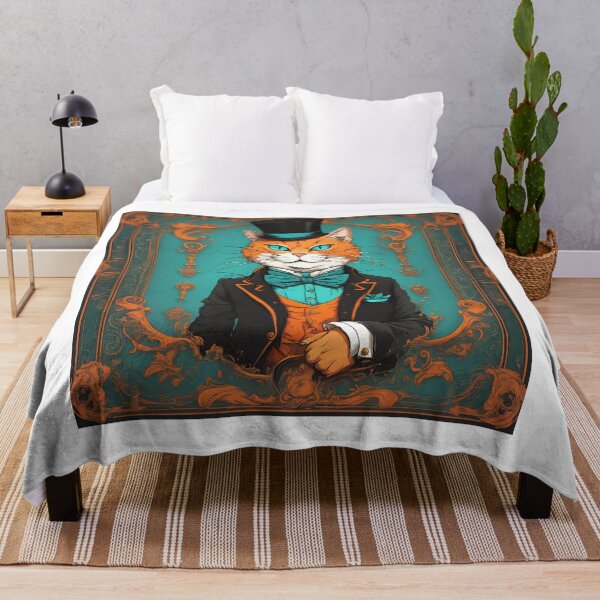 Item preview, Elegant Feline Sorcerer - Artistic Cat in Suit with Magical Aura designed and sold by MiszungART.
