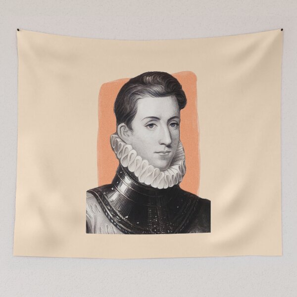 Item preview, English Poet Philip Sidney - orange - illustration  designed and sold by Litstoy.