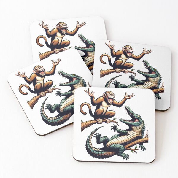Item preview, Unexpected Friendship: A Monkey and Crocodile Share a Moment of Joy designed and sold by 0penvimark.