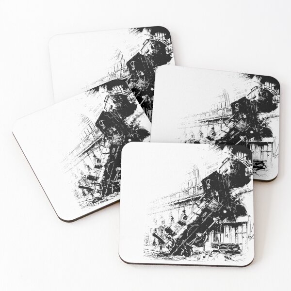 Item preview, Black and White Nostalgic Train Crash designed and sold by stevepaint.