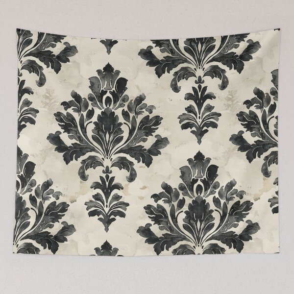 Item preview, MURMURS OF MOONLIGHT Watercolor Damask designed and sold by Frenchifique.