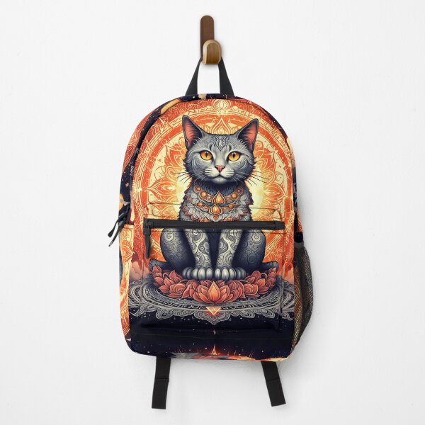 Item preview, Yoga cat in Orange and Black designed and sold by pixelbts.