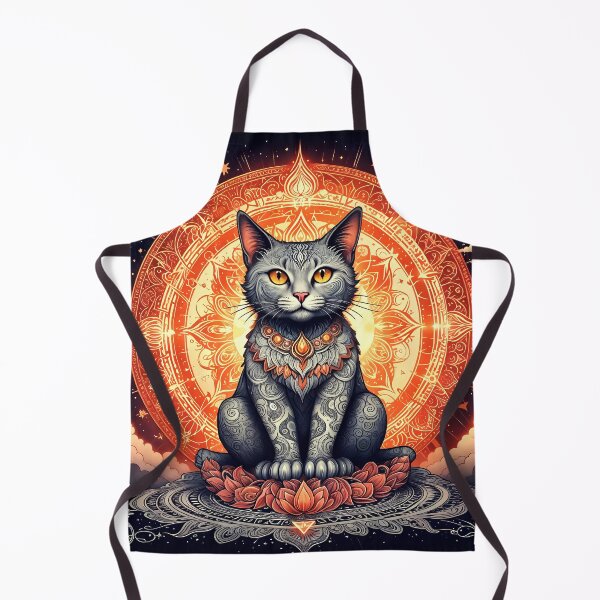 Item preview, Yoga cat in Orange and Black designed and sold by pixelbts.