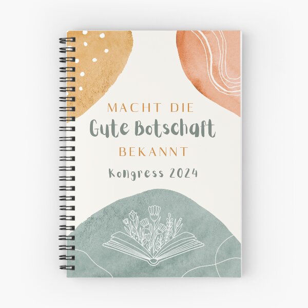 Item preview, Spread the good news! - Congress Notebook Watercolor Style Grey Blue designed and sold by Bilderbuchblume.