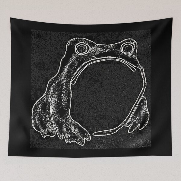 Item preview, Frog Art Black and White Modern Matsumoto Veda Digital Distortion designed and sold by kattakitty.