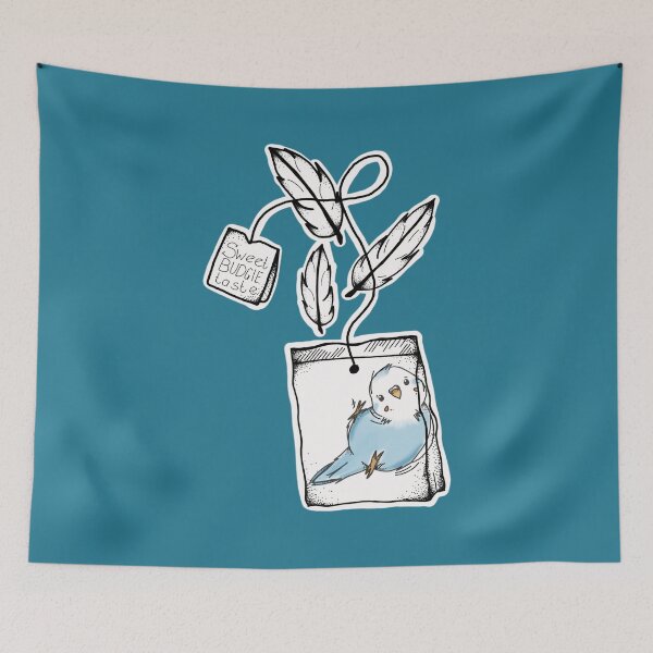 Item preview, cute budgie tea designed and sold by ventenart.