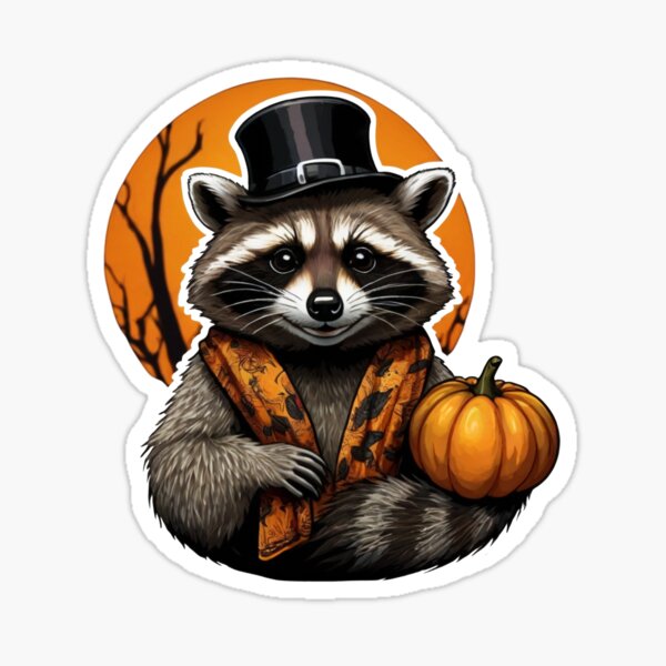 Item preview, Halloween Raccoon,  Raccoon Hat and Pumpkin designed and sold by DesingScan.