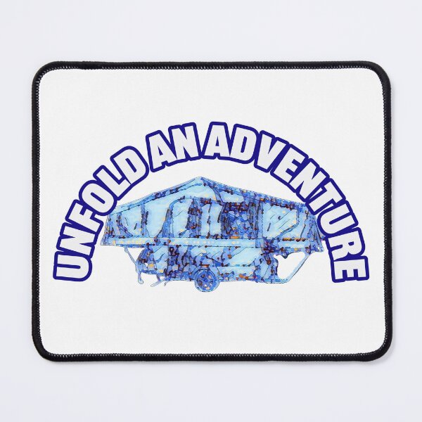 Item preview, Unfold An Adventure Blue Folding Caravan designed and sold by BeccaAelishe.