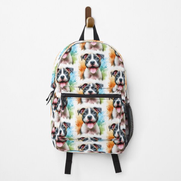 Item preview, Cute Happy Staffy Puppy Watercolor Portrait designed and sold by MaedK.