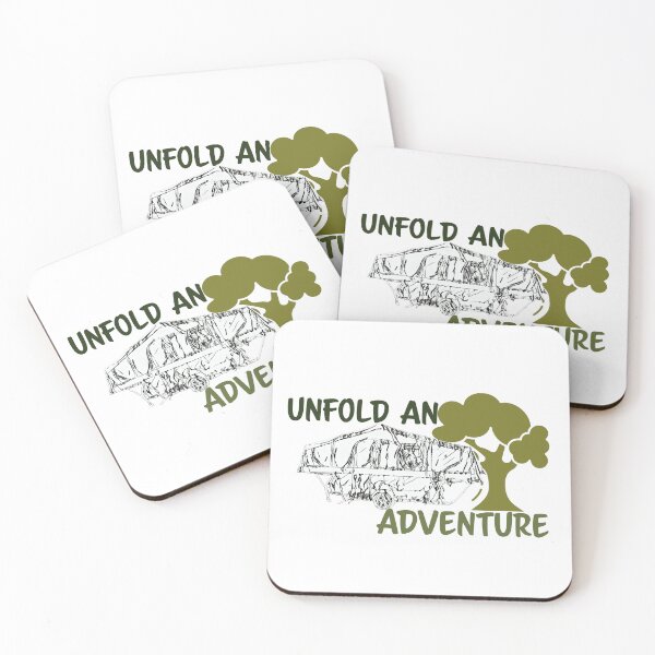 Item preview, Unfold An Adventure Black and White Folding Caravan designed and sold by BeccaAelishe.