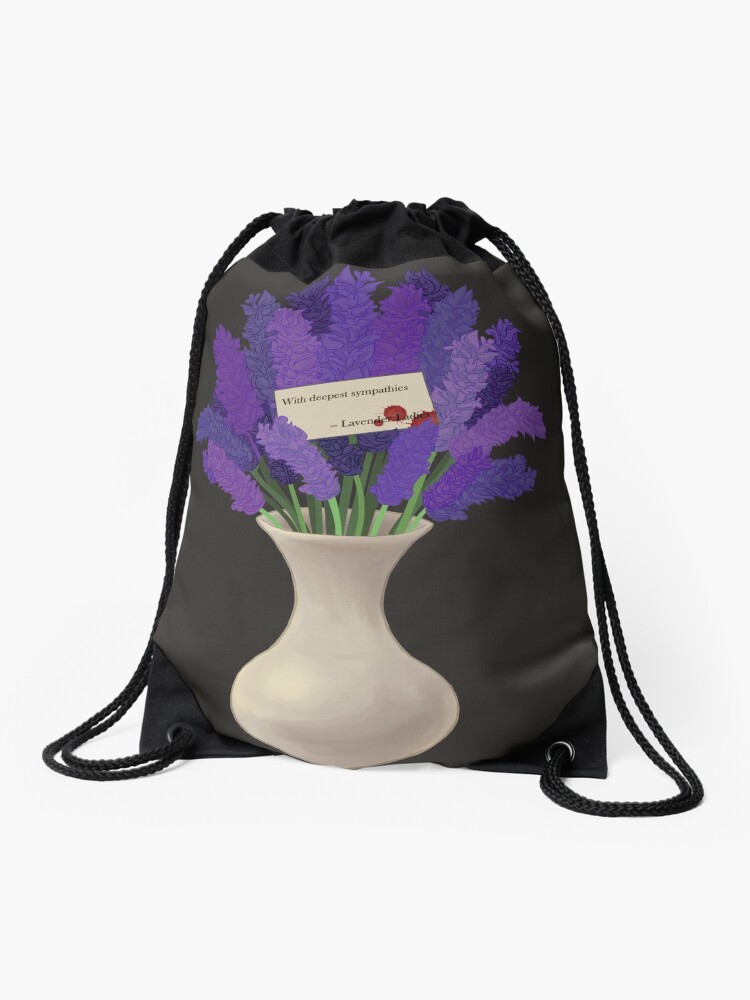 Drawstring Bag, The Lavender Ladies, With Deepest Sympathies designed and sold by LavenderLadies