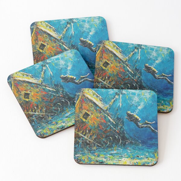 Item preview, SCUBA Wreck Diving Ocean Adventure Abstract Art designed and sold by SportsT-Shirts.