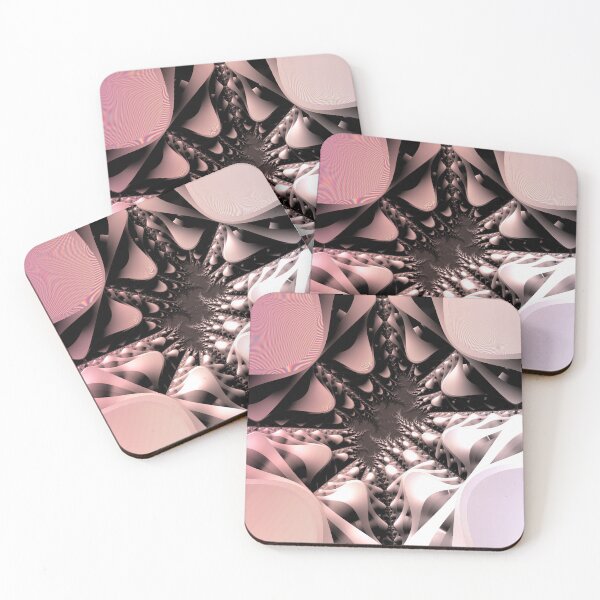Item preview, Mandelbrot 99 - Pastel pink rose gold folded walls into abstract cave designed and sold by Draeger0.