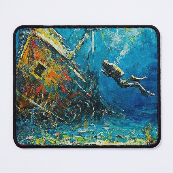 Item preview, SCUBA Wreck Diving Ocean Adventure Abstract Art designed and sold by SportsT-Shirts.