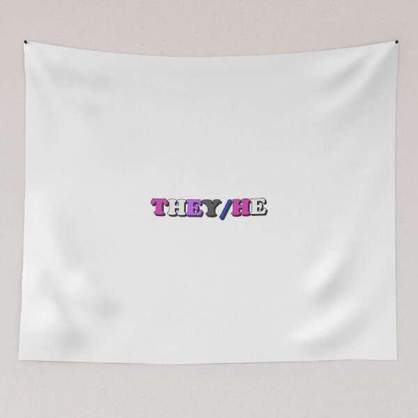 Item preview, they/he genderfluid pride flag pronouns designed and sold by wordswithfonts.