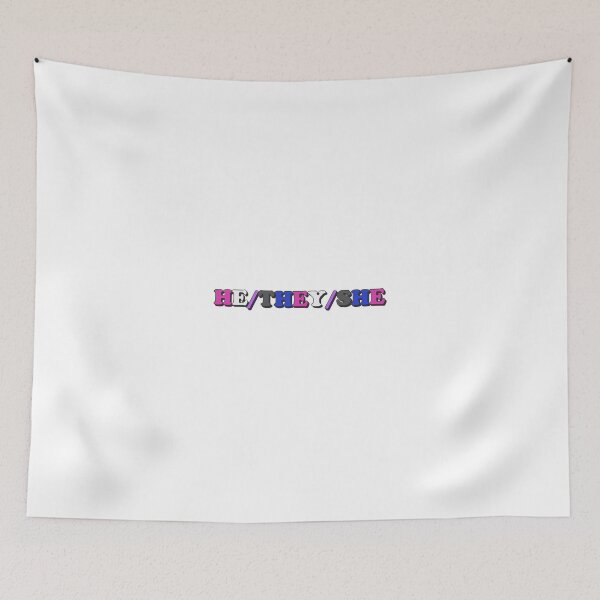 Item preview, he/they/she genderfluid pride flag pronouns designed and sold by wordswithfonts.