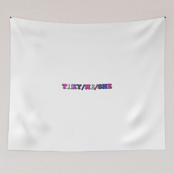 Item preview, they/he/she genderfluid pride flag pronouns designed and sold by wordswithfonts.