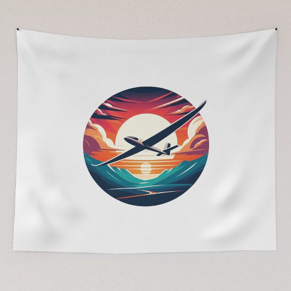 Item preview, Glider Plane Pilot Sailplane Biplane aerial floating soaring designed and sold by These_Prints.