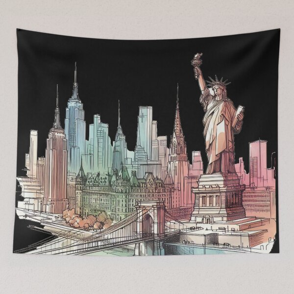 Item preview, Iconic Tourist Landmarks 3D Sketch Art ,  designed and sold by PaintMeWorld.