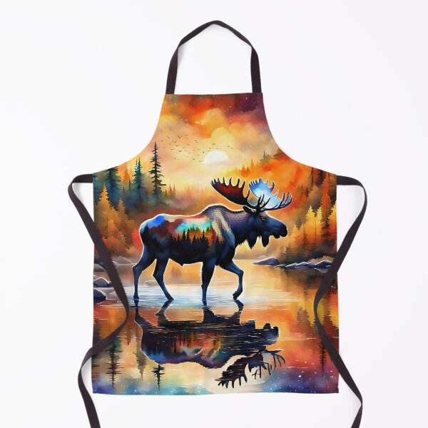 Item preview, Moose in the autumn colored forest designed and sold by Magixa.