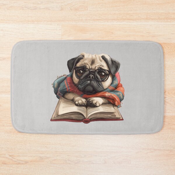 Item preview, Pug Reading Book designed and sold by GiftsofAsili.