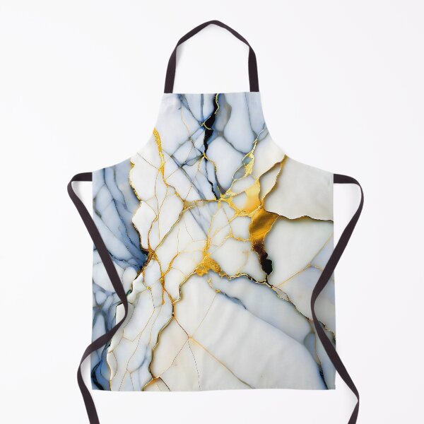 Item preview, White Marble Look (Image Faux Marble) Navy Veins Gold Accents designed and sold by Beachy.