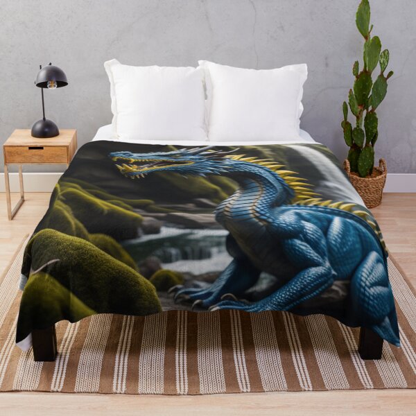 Item preview, Fantasy Blue Dragon In Mystical Enchanted Woods designed and sold by EnchantedVista.