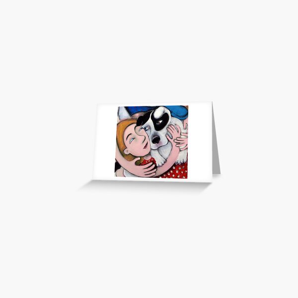 dog and her girl Greeting Card