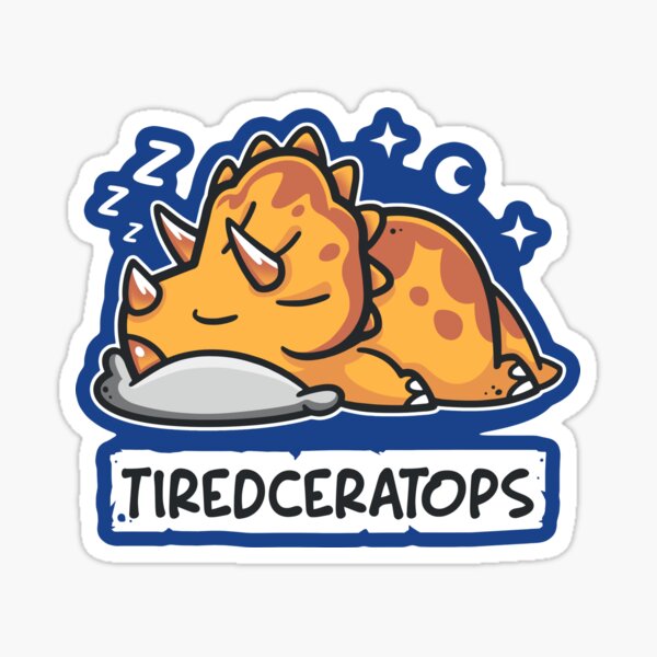 Item preview, Tiredceratops - Lazy Triceratops Dinosaur designed and sold by Snouleaf.