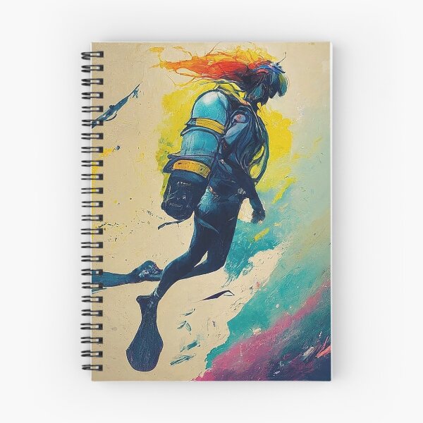 Item preview, Submerged Solitude A Female Scuba Diver's Escape Abstract Art designed and sold by SportsT-Shirts.