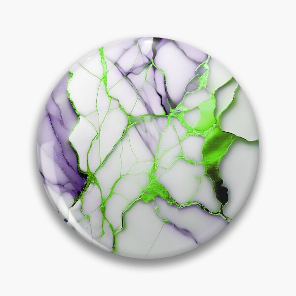 Item preview, White Marble Look (Image Faux Marble) Violet Veins Lime Accents designed and sold by Beachy.