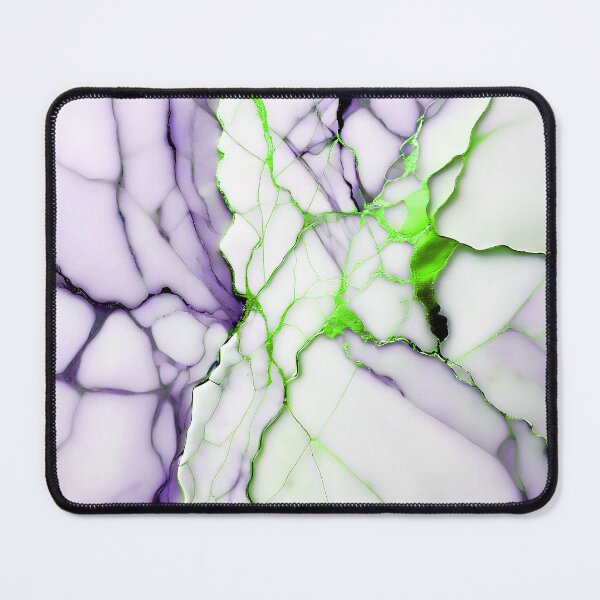 Item preview, White Marble Look (Image Faux Marble) Violet Veins Lime Accents designed and sold by Beachy.