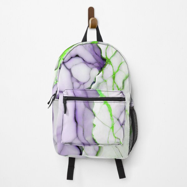 Item preview, White Marble Look (Image Faux Marble) Violet Veins Lime Accents designed and sold by Beachy.
