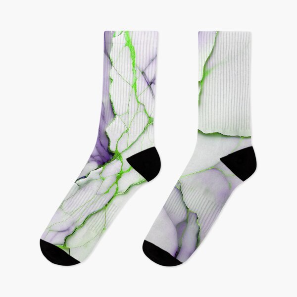 Item preview, White Marble Look (Image Faux Marble) Violet Veins Lime Accents designed and sold by Beachy.