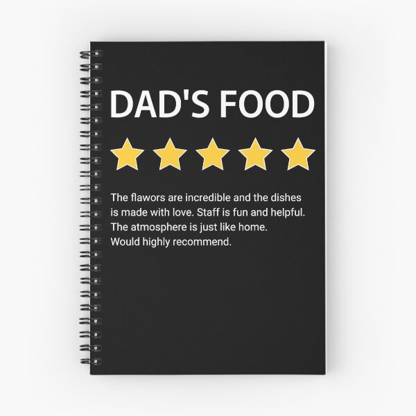 Item preview, DAD'S FOOD, food review for dad, best dinner ever, funny reviw, five star designed and sold by Dahlann.