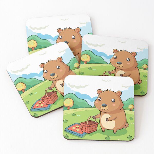 Item preview, Fluffy Capybara Setting Up a Cozy Outdoor Feast designed and sold by omerfdln34.