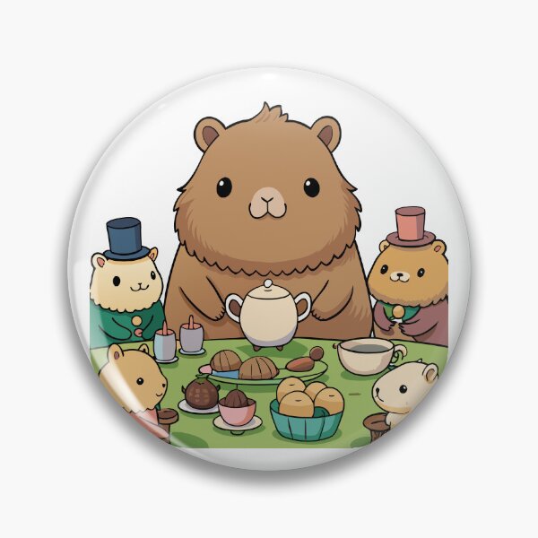 Item preview, Fluffy Capybara Hosting a Tiny Tea Party designed and sold by omerfdln34.