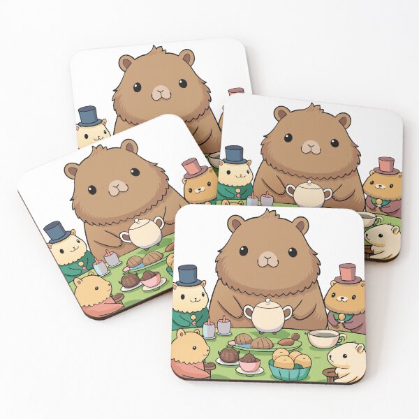 Item preview, Fluffy Capybara Hosting a Tiny Tea Party designed and sold by omerfdln34.