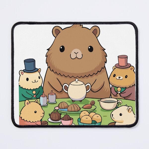 Item preview, Fluffy Capybara Hosting a Tiny Tea Party designed and sold by omerfdln34.