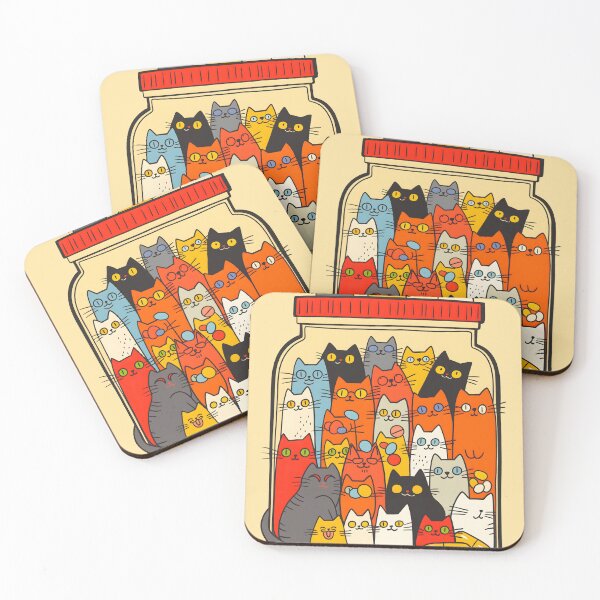 Item preview, Lots Of Colorful Cats In a Pill Jar designed and sold by xiao xuans.
