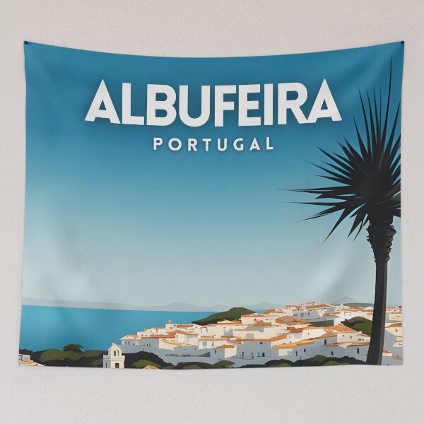 Item preview, Albufeira Portugal Coastline Vintage designed and sold by ZionPosteria.