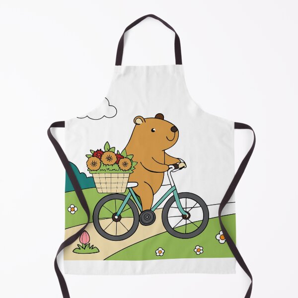 Item preview, Fluffy Capybara Riding a Bicycle with a Basket Full designed and sold by omerfdln34.