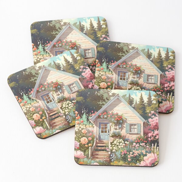 Item preview, A Cute House in a Forest Full of Flowers /AI Art/ #57 designed and sold by AI-Floral-Art.