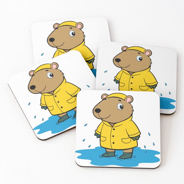 Item preview, Fluffy Capybara in a Bright Yellow Raincoat and Hat designed and sold by omerfdln34.