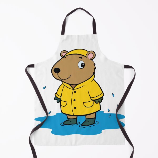 Item preview, Fluffy Capybara in a Bright Yellow Raincoat and Hat designed and sold by omerfdln34.