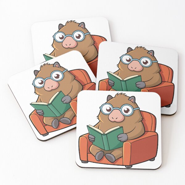 Item preview, Fluffy Capybara with Glasses Sitting in a Comfortable Armchair designed and sold by omerfdln34.