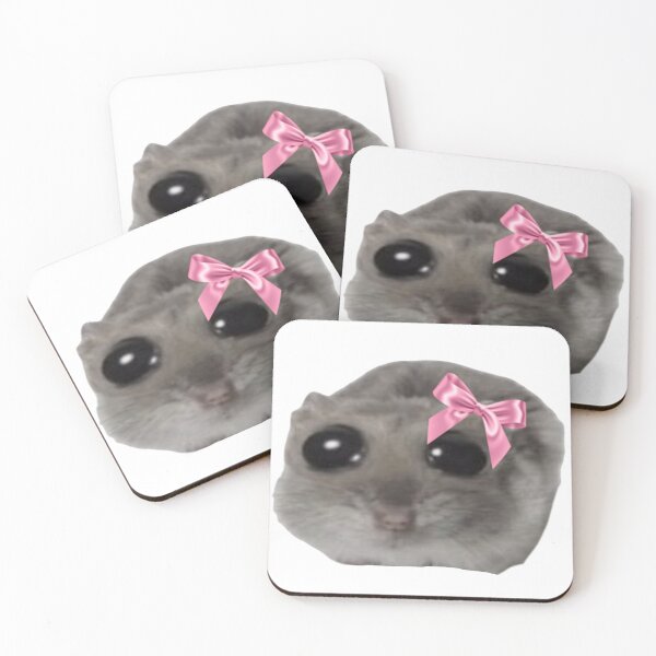 Item preview, Sad hamster wearing bow  designed and sold by SillyLittleSnek.